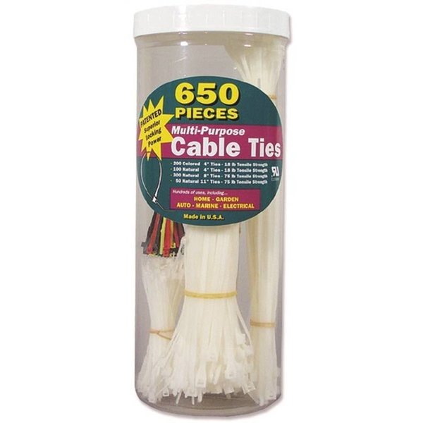 Gardner Bender Canister Tie Cable Assrt 650Pc 65001